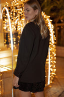 Blazer noir hiver masculin tendance femme épaulette Lio