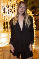 Blazer noir hiver masculin tendance femme épaulette Lio