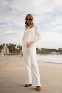 Blouse brodée bohème femme été blanche Anabelle