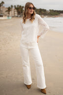 Blouse brodée bohème femme été blanche Anabelle