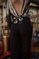 Blouse dos nu femme doré fêtes de noel fluide Anael