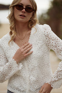 Bloiuse ne guipure dentelle blanche été femme décolletée dos nu Bonnie