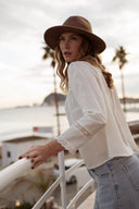 Blouse coton lin bohème été femme tendance blanc Chloé