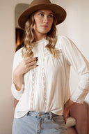 Blouse coton lin bohème été femme tendance blanc Chloé