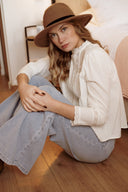 Blouse coton lin bohème été femme tendance blanc Chloé