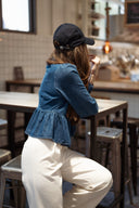 Blouse en jean avec noeud hiver tendance femme Paloma