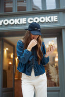 Blouse en jean avec noeud hiver tendance femme Paloma
