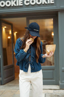 Blouse en jean avec noeud hiver tendance femme Paloma