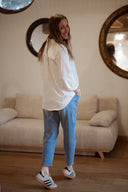 Chemise longue blanche femme travail working Oprah