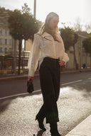 Jean large femme taille haute hiver tendance gris foncé César