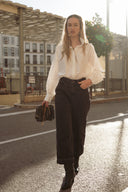 Jean large femme taille haute hiver tendance gris foncé César