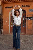 Chemise hiver femme manches longues coton blanc Salome