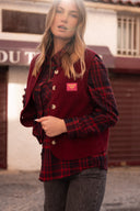 Chemise à carreaux femme hiver bordeaux chaud Telma