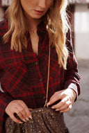 Chemise à carreaux femme hiver bordeaux chaud Telma