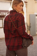 Chemise à carreaux femme hiver bordeaux chaud Telma