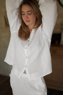 Chemise gaze de coton blanc femme été bohème Vicky