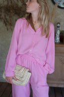 Chemise gaze de coton rose femme été bohème Vicky