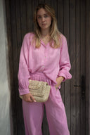 Chemise gaze de coton rose femme été bohème Vicky