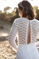Combinaison longue femme été dentelle blanche dos nu mariage civil mariée Anna