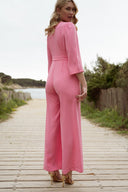 Combinaison femme été rose Jacinthe décolleté V tendance rose bonbon