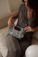 Combinaison longue fêtes de Noel femme lurex argenté dos nu Santa