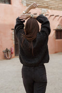 Pull gris foncé hiver femme chaud et doux oversize Sohan