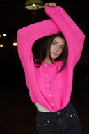 Gilet femme hiver rose fluo tendance Nino doux et chaud