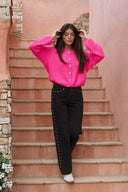 Gilet femme hiver rose fluo tendance Nino doux et chaud