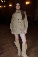 Veste femme daim beige tendance hiver Lina