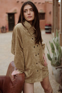 Veste femme daim beige tendance hiver Lina
