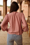 Blouse évasée rose femme hiver bohème romantique Alma