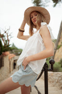 Blouse blanche été femme romantique bohème Zélie