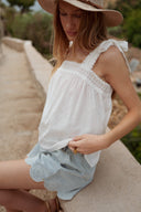 Blouse blanche été femme romantique bohème Zélie