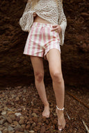 Blouse en crochet beige femme manches longue été Gabriel