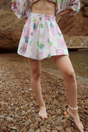 Short oversize d'été femme imprimé coquillage Ezio