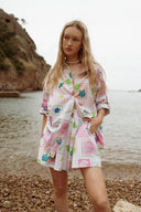 Short oversize d'été femme imprimé coquillage Ezio