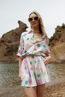 Short oversize d'été femme imprimé coquillage Ezio