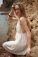 Robe courte beige femme fines bretelles Odélie