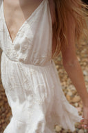 Robe courte beige femme fines bretelles Odélie