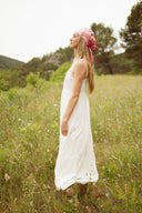 Robe longue blanche d'été en gaze de coton femme Ruth