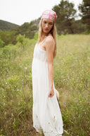 Robe longue blanche d'été en gaze de coton femme Ruth