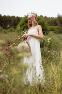 Robe longue blanche d'été en gaze de coton femme Ruth