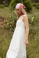 Robe longue blanche d'été en gaze de coton femme Ruth