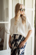 Gilet Nino blanc cassé femme hiver doux oversize tendance