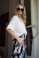 Gilet Nino blanc cassé femme hiver doux oversize tendance