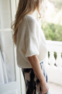 Gilet Nino blanc cassé femme hiver doux oversize tendance