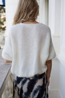 Gilet Nino blanc cassé femme hiver doux oversize tendance