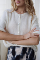 Gilet Nino blanc cassé femme hiver doux oversize tendance