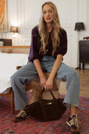 Gilet Nino bordeaux femme hiver doux oversize tendance