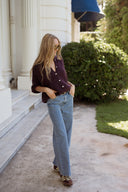 Gilet Nino bordeaux femme hiver doux oversize tendance